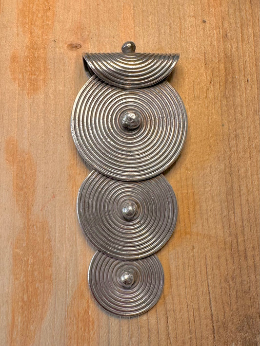 Abstract Swirl Circle 925 Silver Pendanr