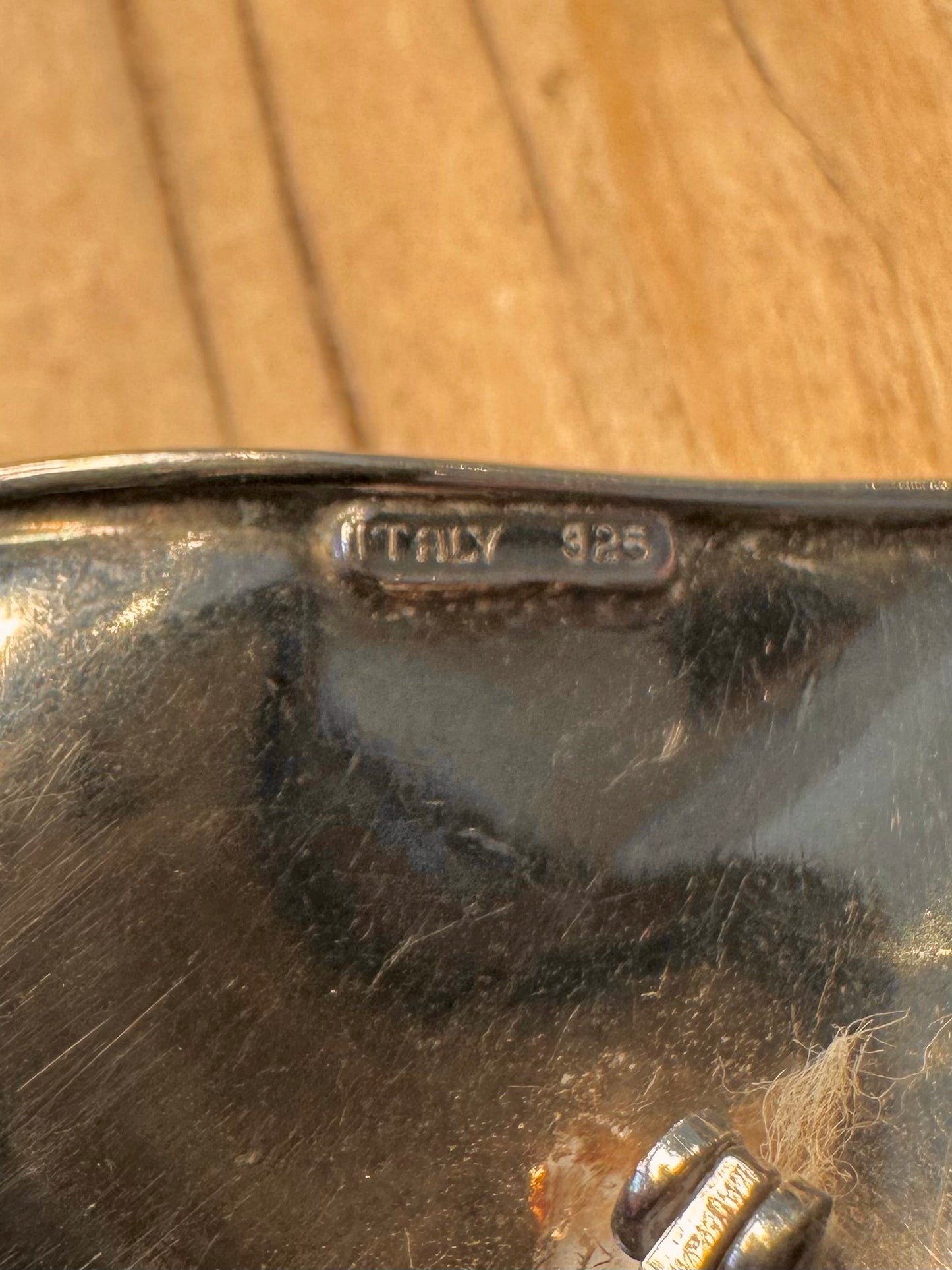 Abstract Modernist Wavy Italy 925 Silver Brooch