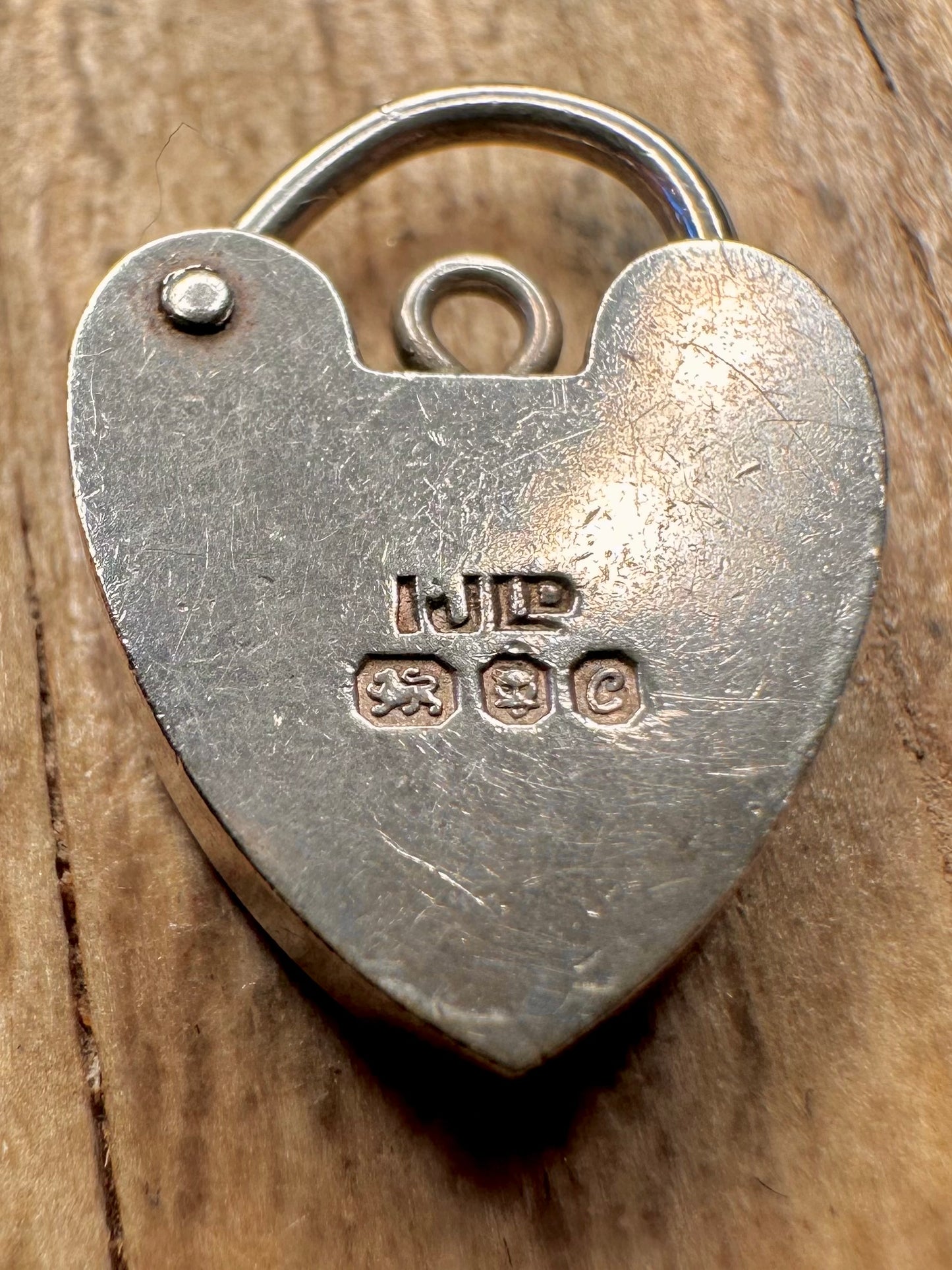 Vintage 1977 Heart Padlock 925 Sterling Silver Pendant