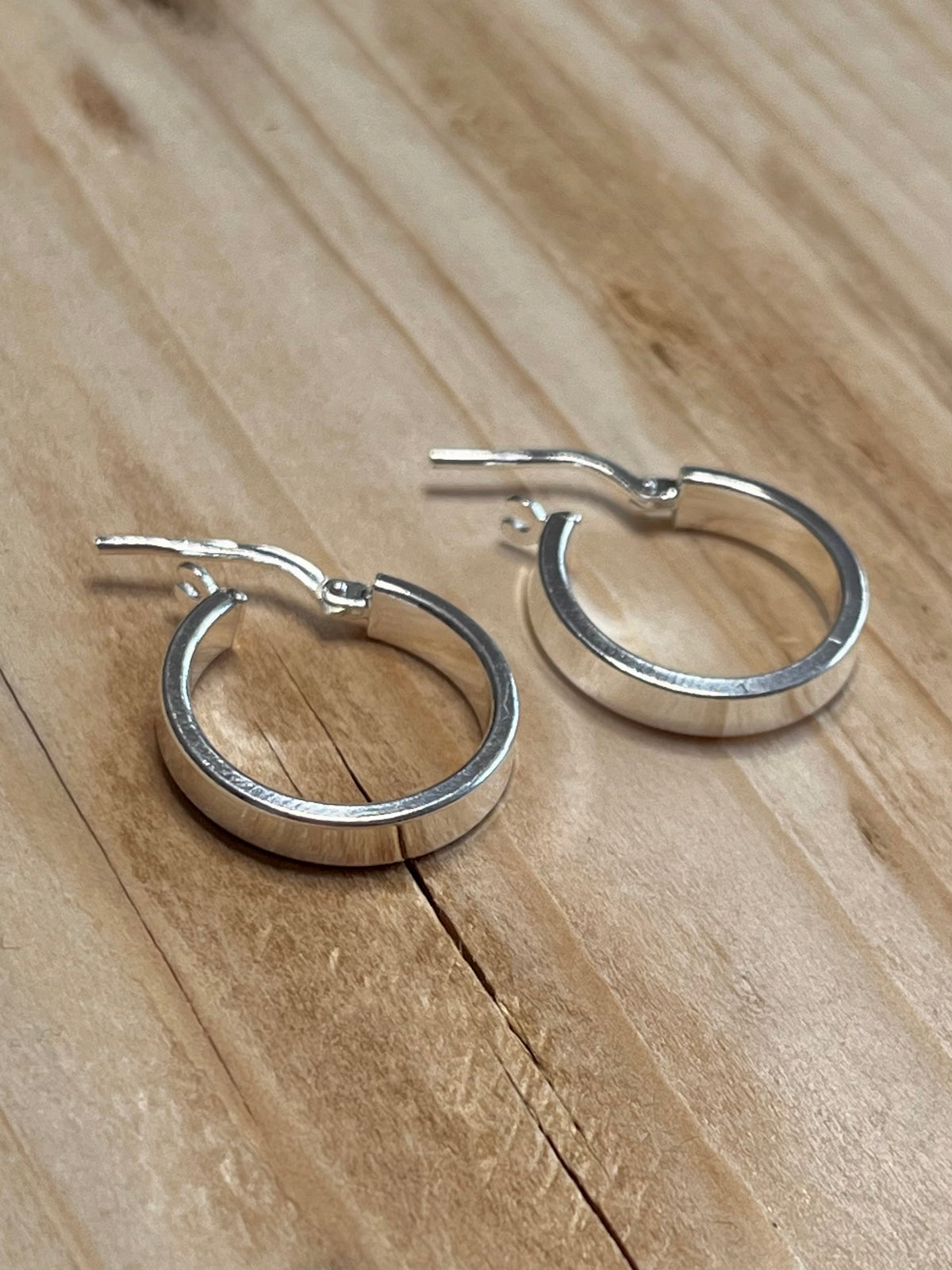 Simple Chunky 925 Italy CHALK Sterling Silver Hoop Earrings
