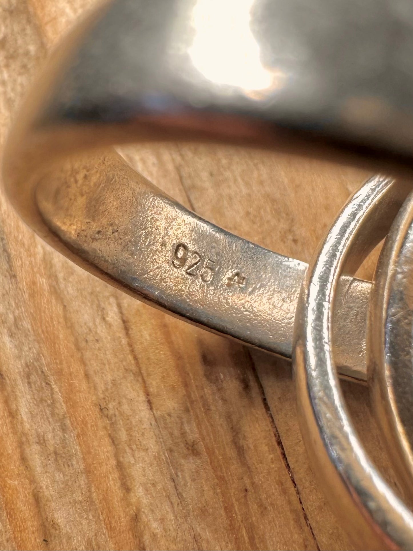 Vintage Chunky Three Band 925 Sterling Silver Size Q Ring