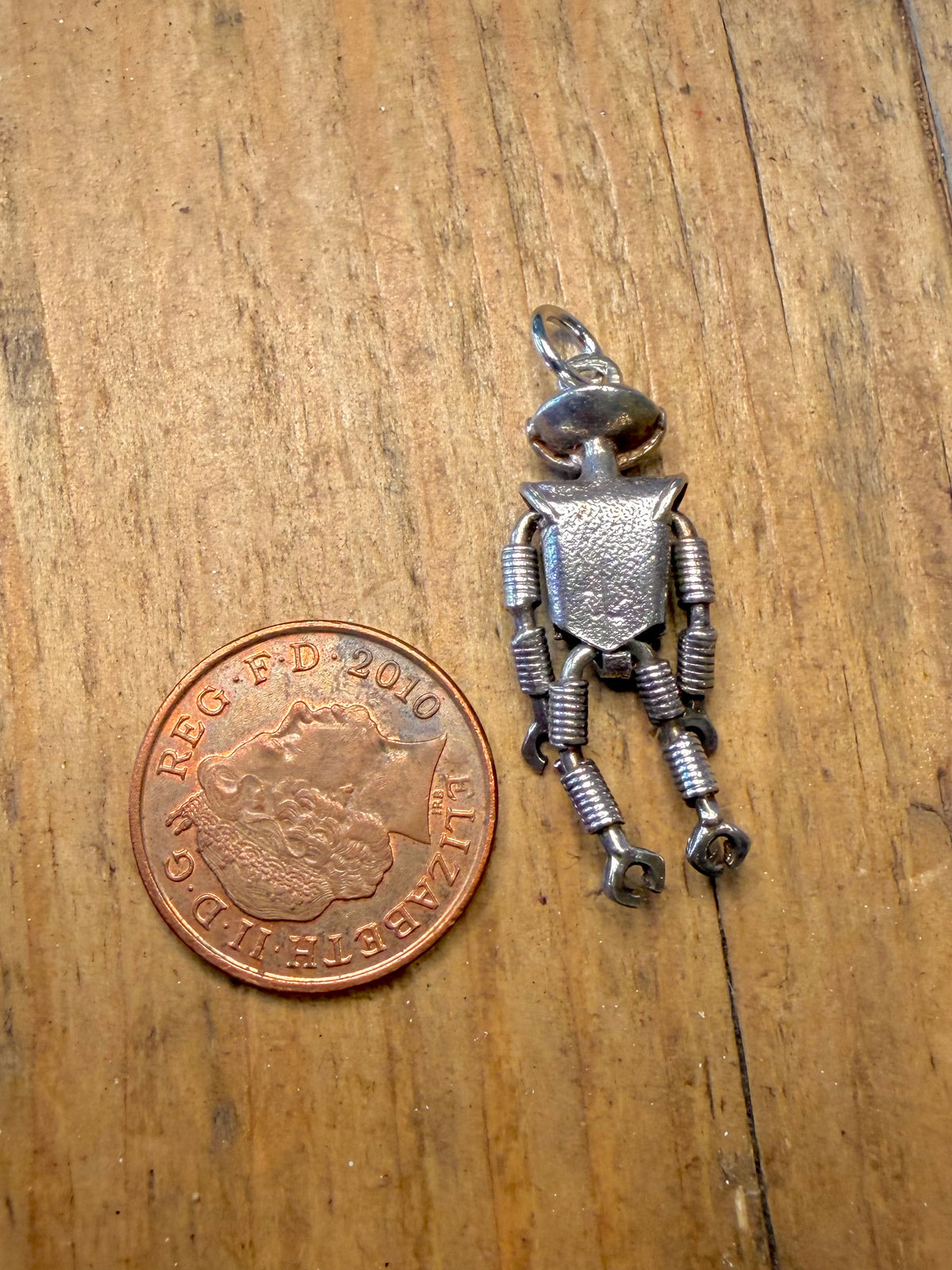 Cadburys 1970’s SMASH Martian Robot Articulated 925 Sterling Silver Pendant
