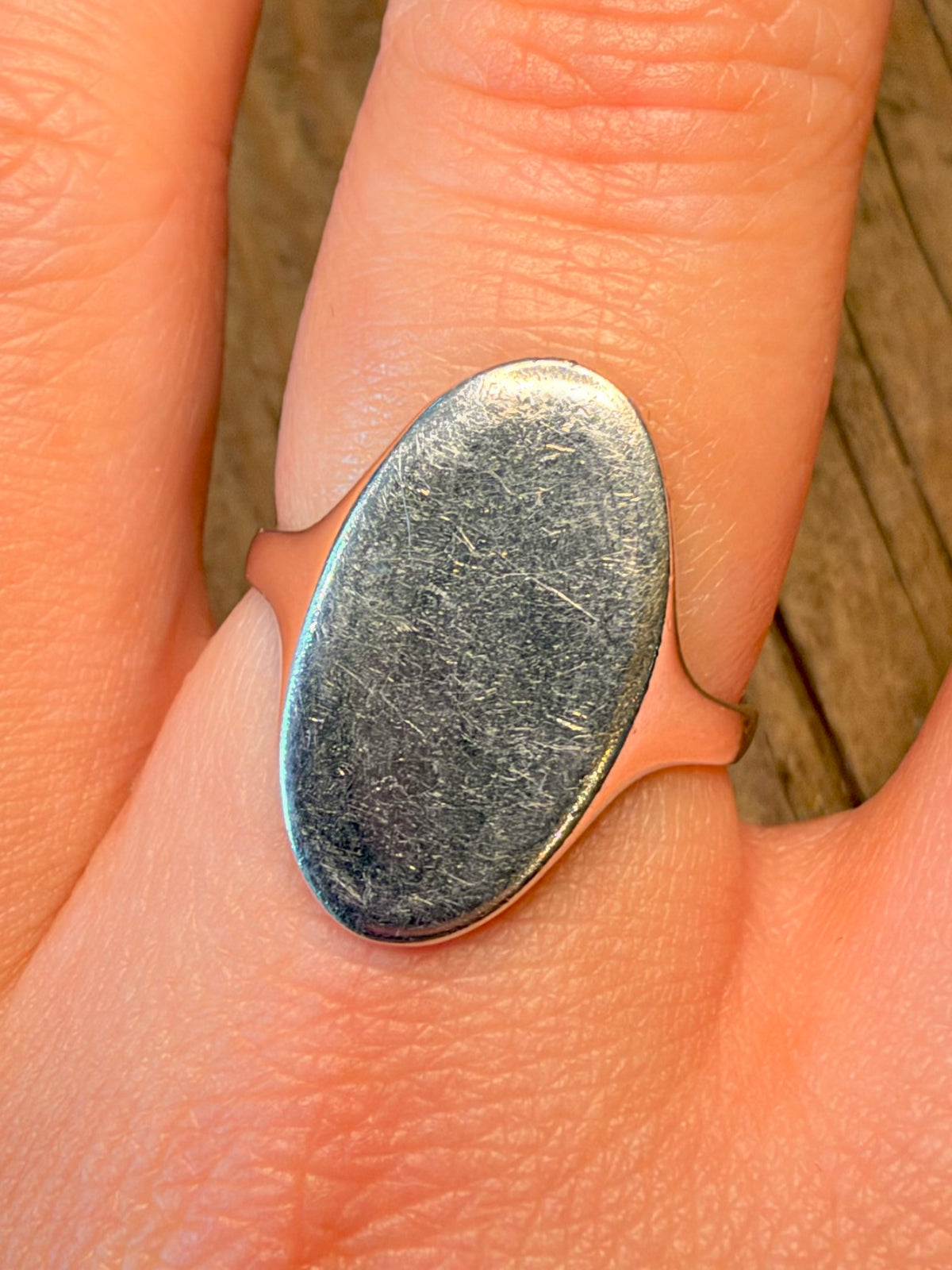 Oval Signet 925 Sterling Silver Size U1/2 Ring