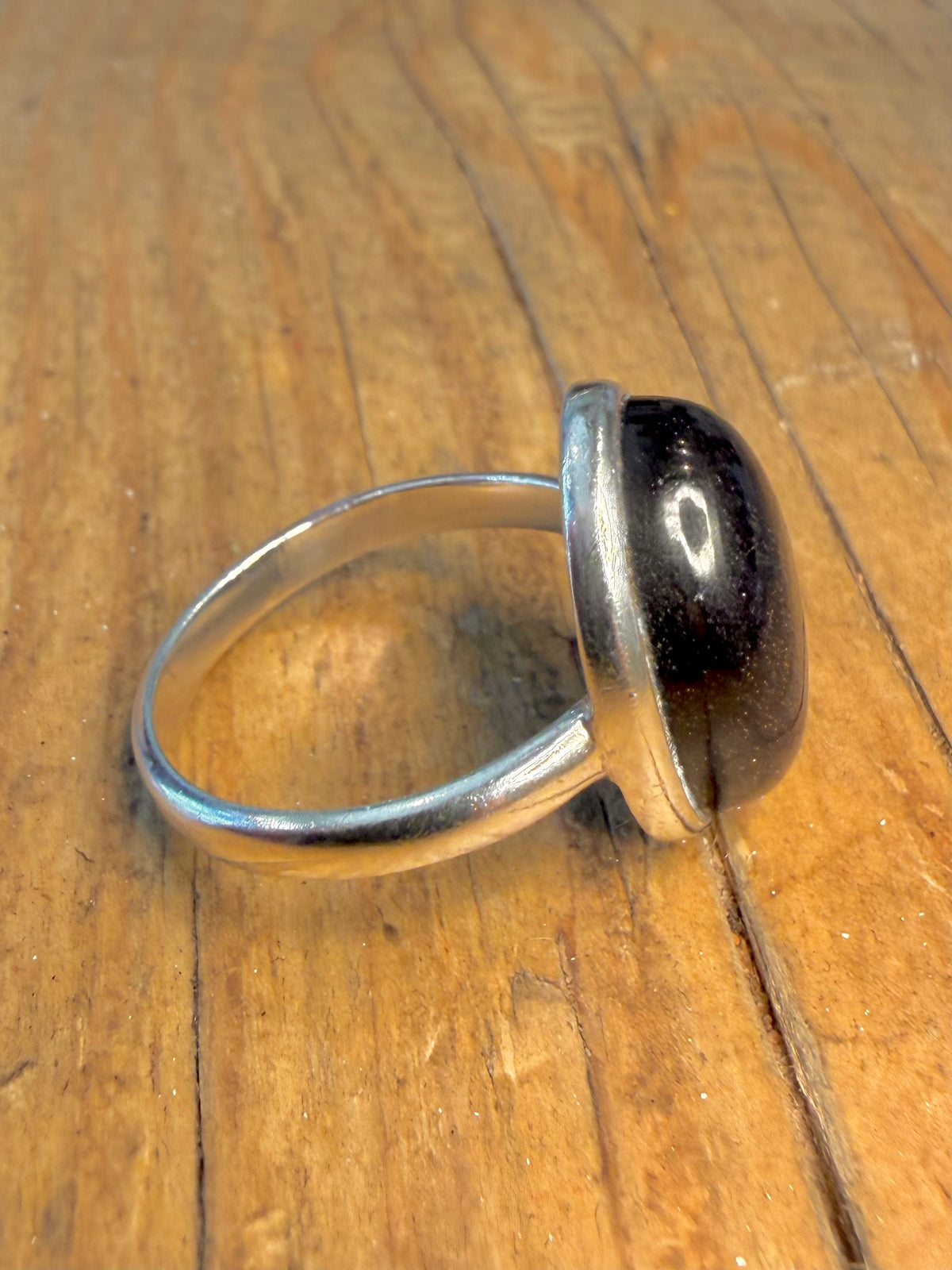 Blue Sandstone Oval 925 Sterling Silver Size V Ring