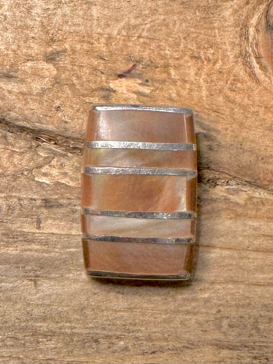 Modern Mother of Pearl Rectangle 925 Silver Pendant