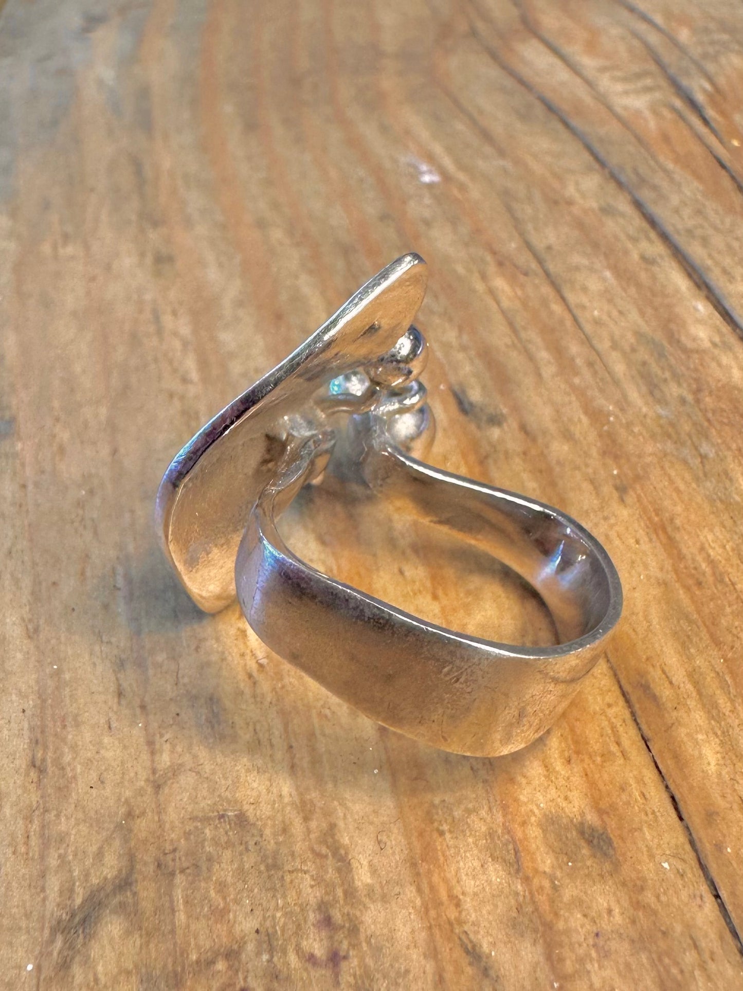 Mid Century Relo Abstract 925 Sterling Silver Size J Ring