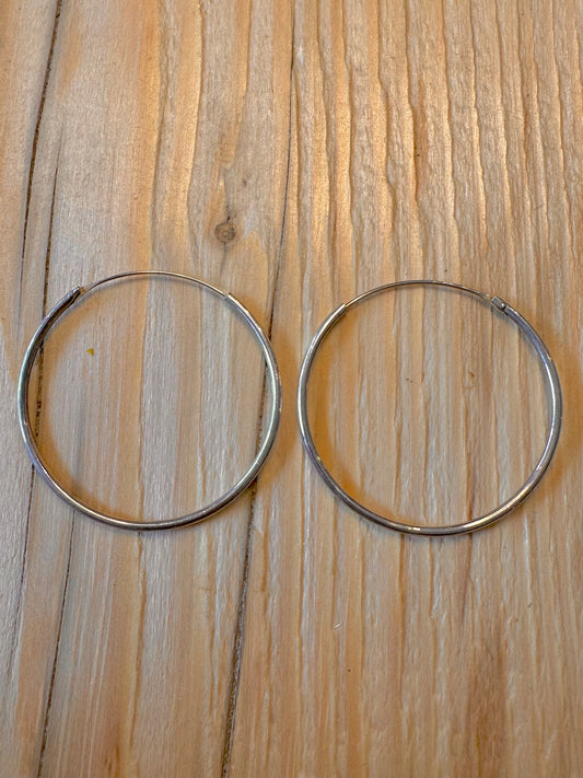 Vintage Hoops 925 Silver Earrings