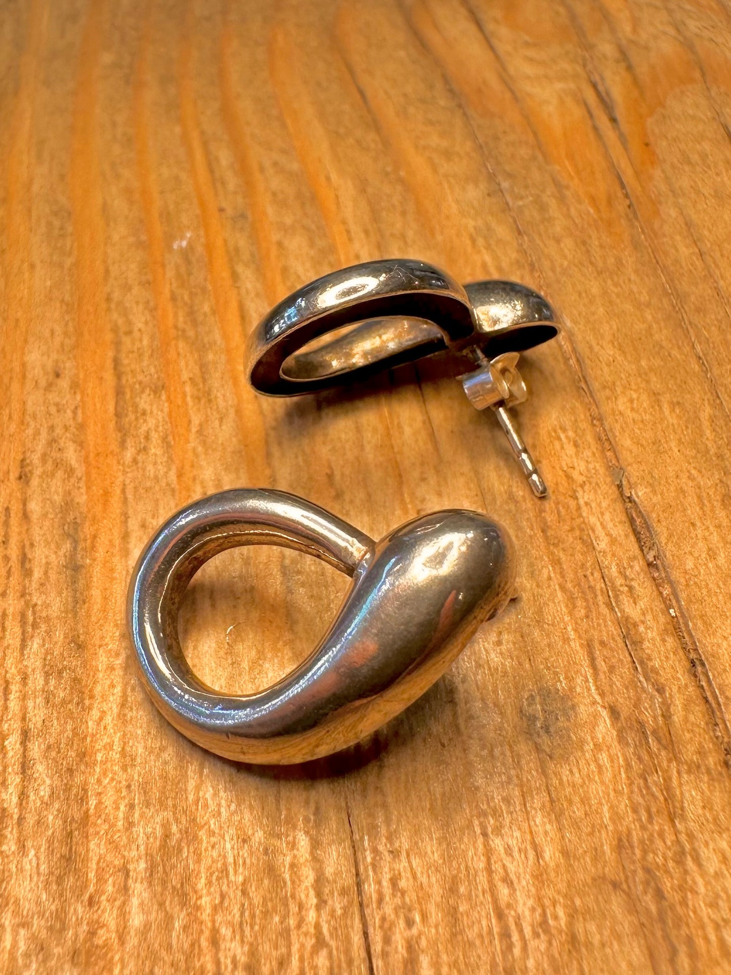 Abstract Circle 925 Sterling Silver Earrings