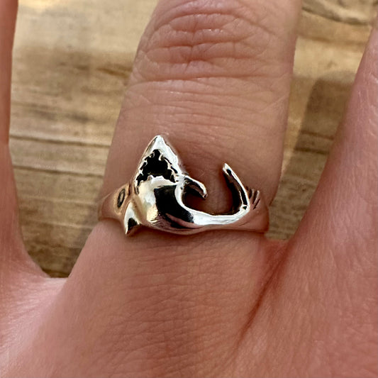 Vintage Shark 925 Silver Size O Ring