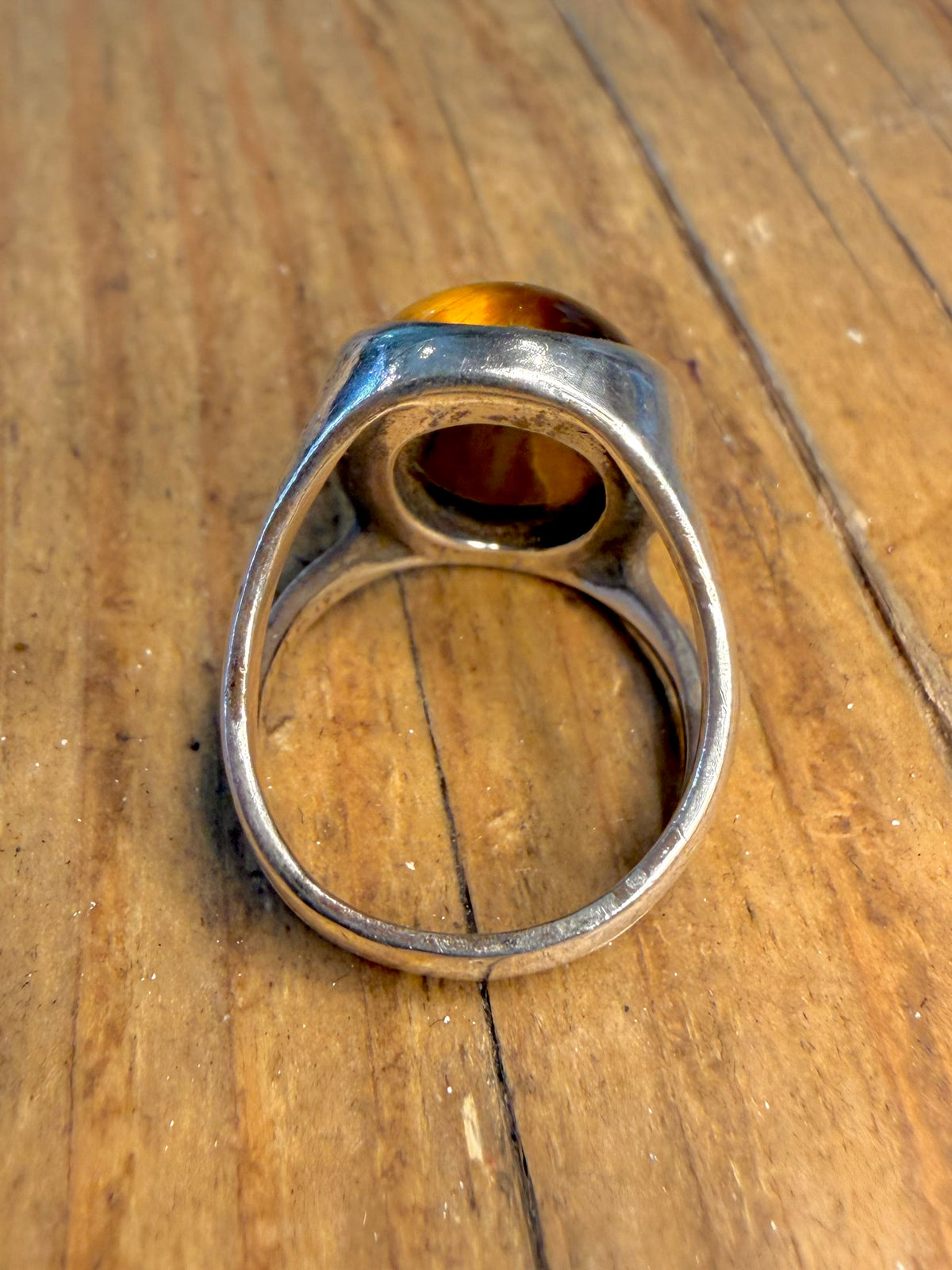 Oval 1975 Tigers Eye 925 Sterling Silver Size L Ring