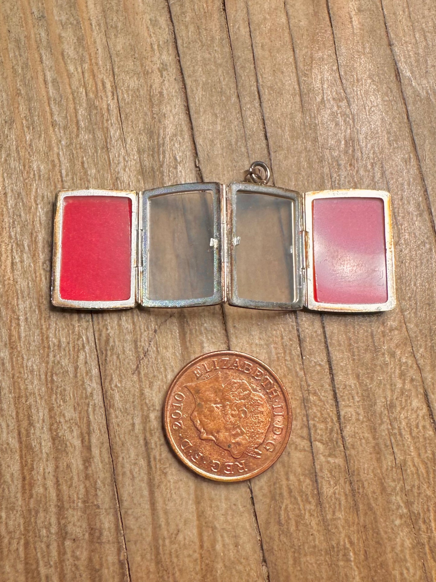 Vintage Holy Bible Engraved Double Locket 925 Sterling Silver Pendant