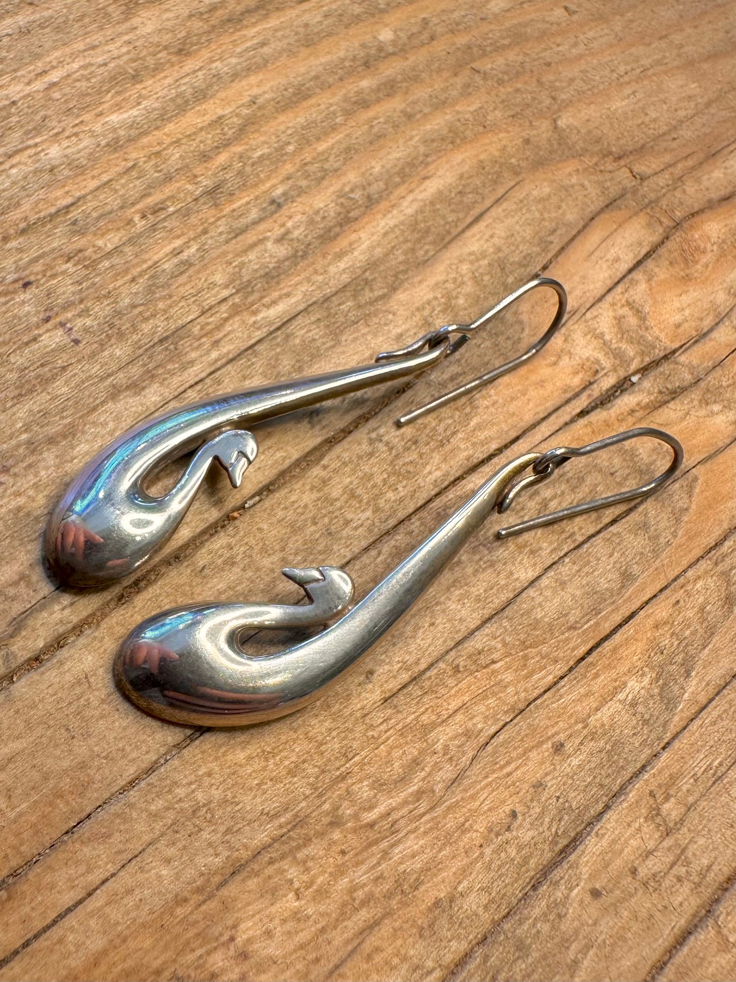 Vintage Swan Maker OMG 925 Sterling Silver Earrings
