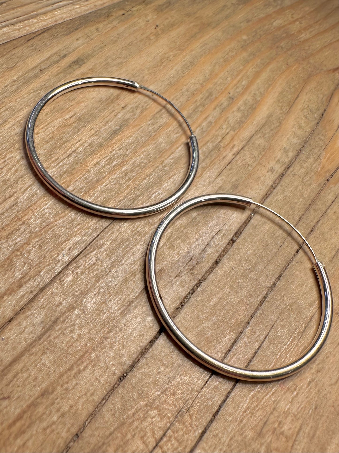 Modernist Hoops 925 Sterling Silver Earrings