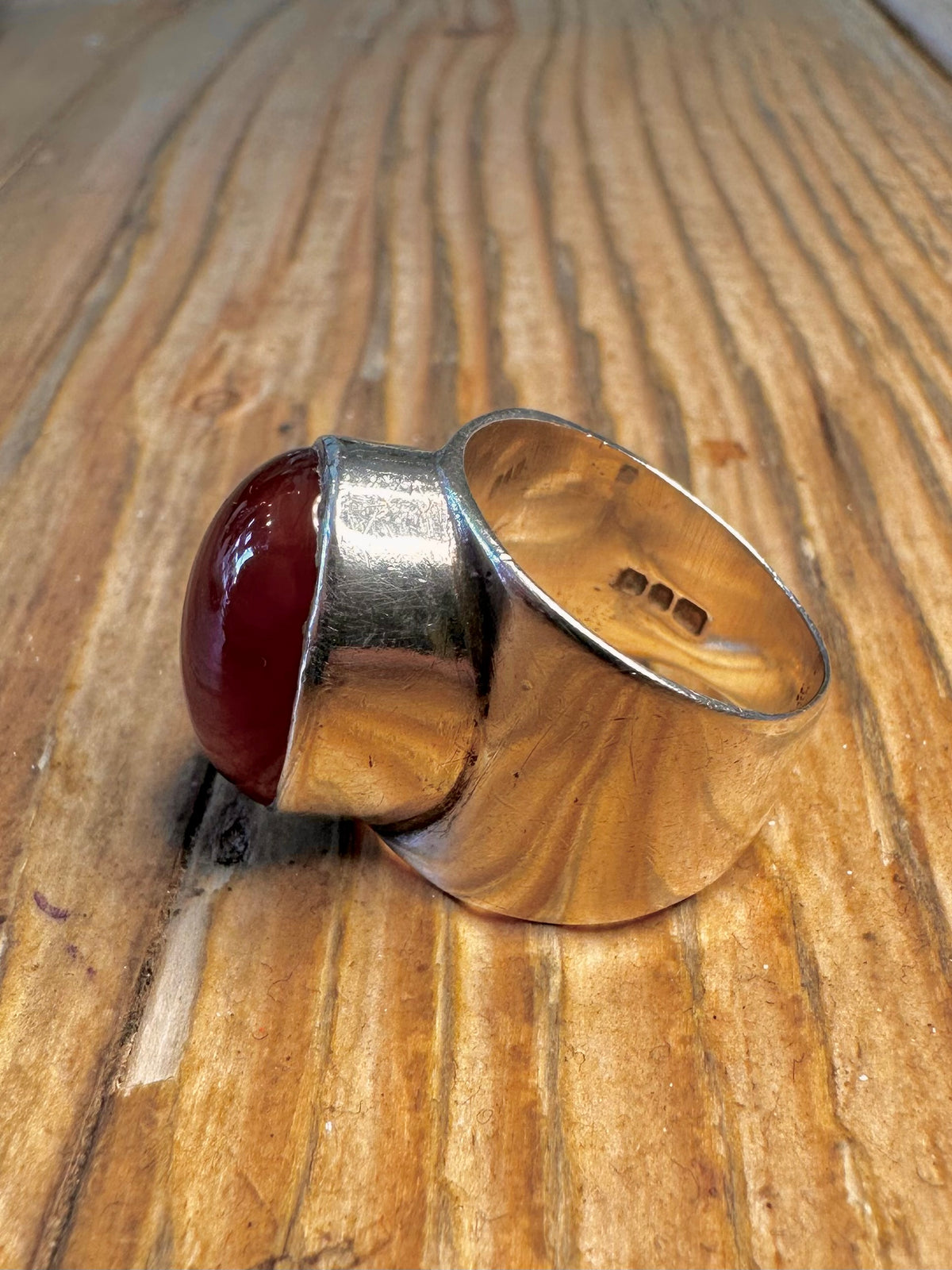 Carnelian Oval 1993 925 Sterling Silver Size M1/2 Ring