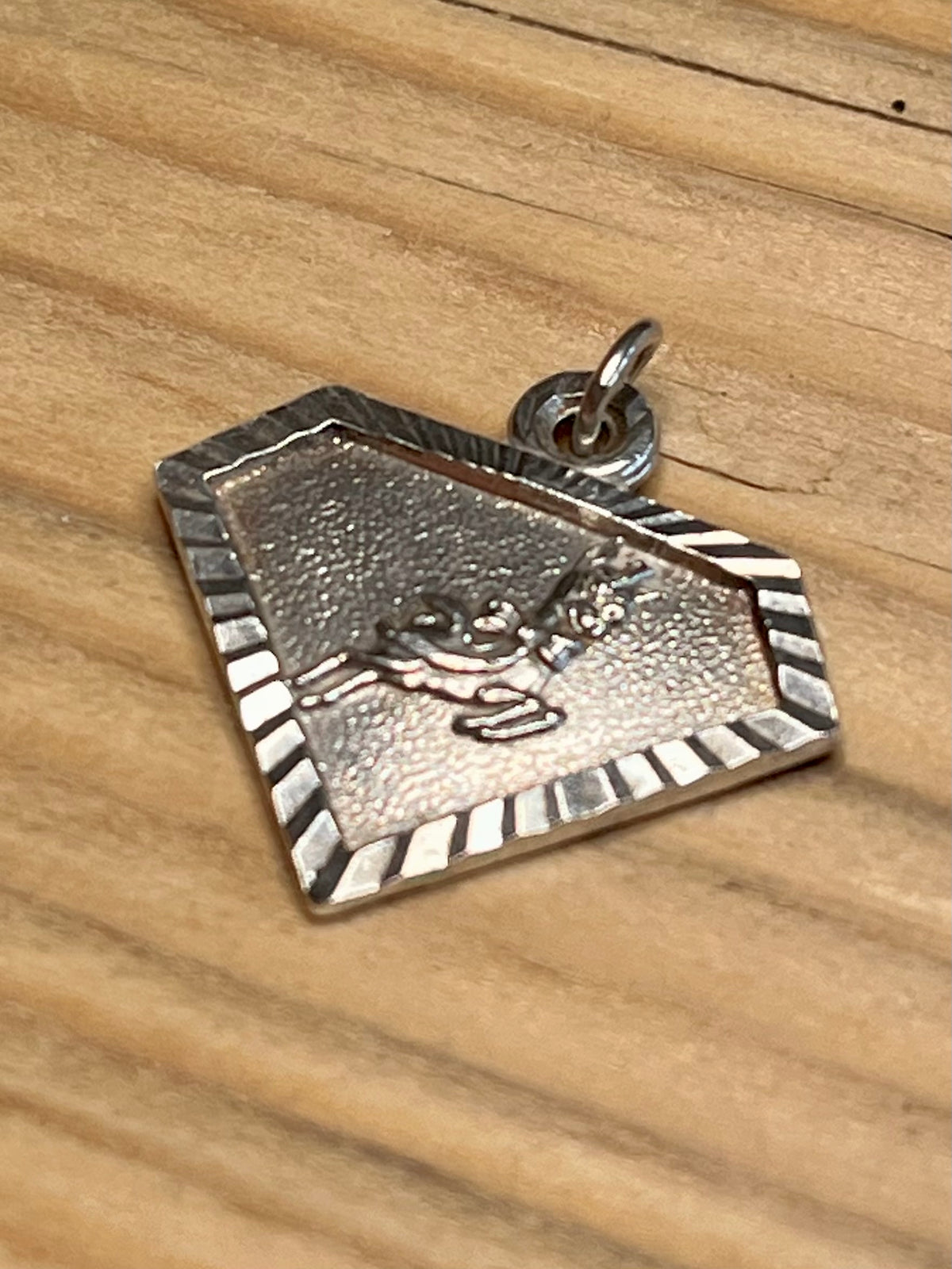 Babycham 1970’s Deer Diamond Shaped 925 Sterling Silver Pendant