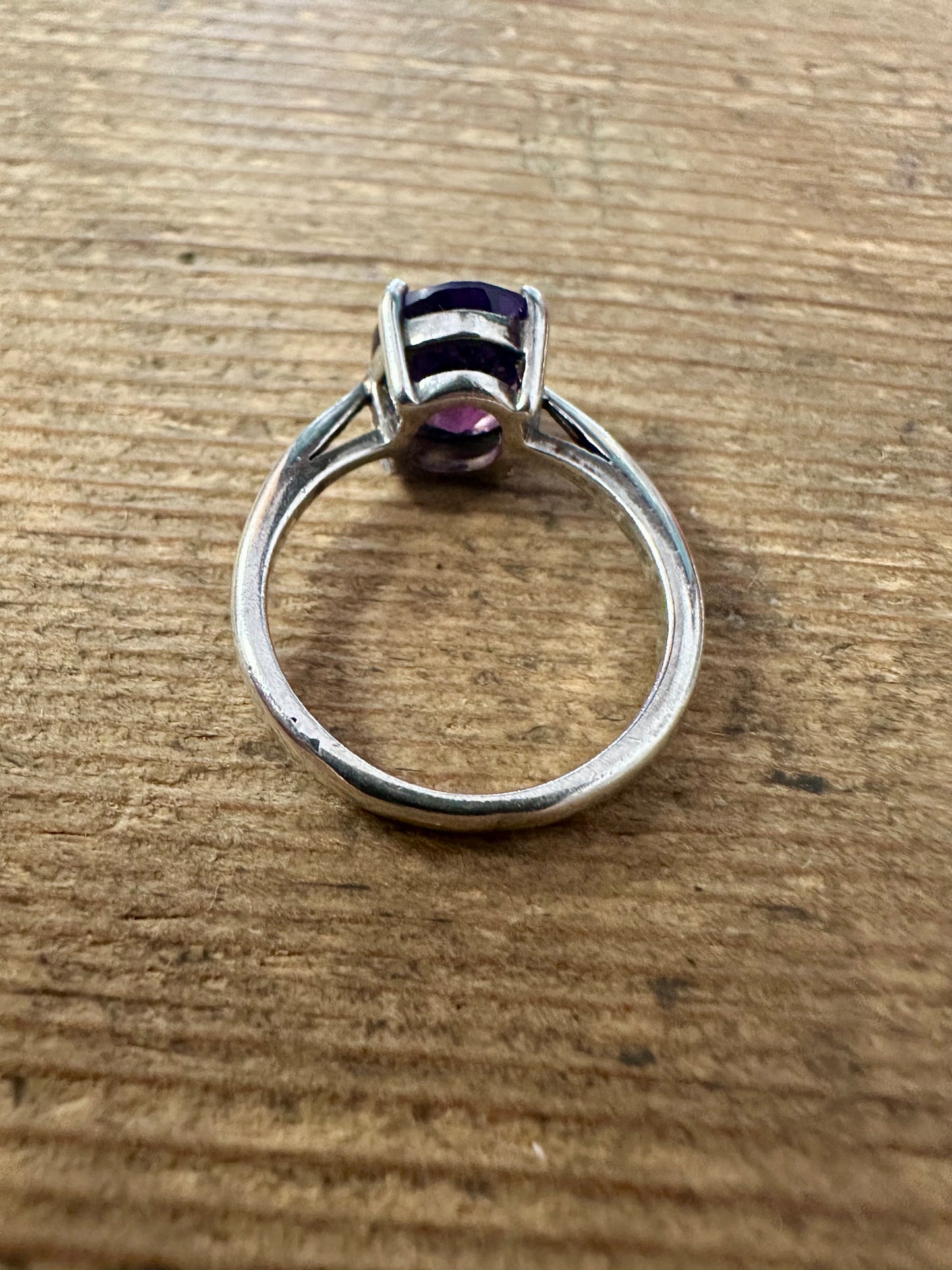Vintage Amethyst 925 Silver Size M Ring