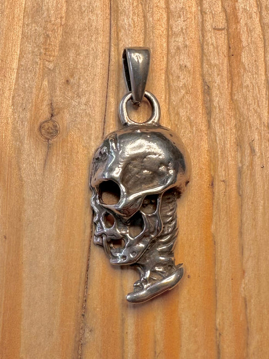 Vintage Skull 925 Silver Pendant