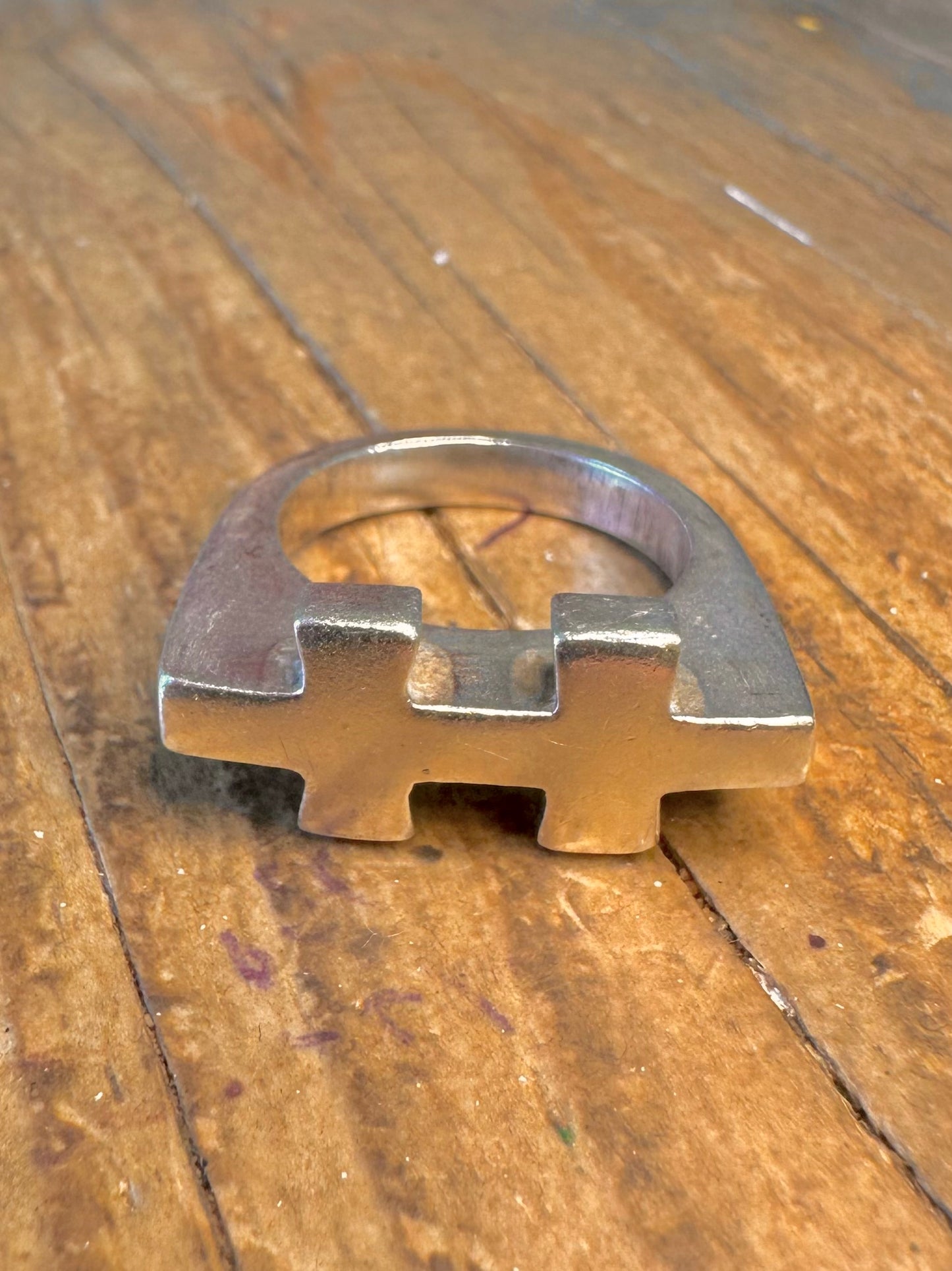 Brand N:Joi Abstract 925 Sterling Silver Size P Ring