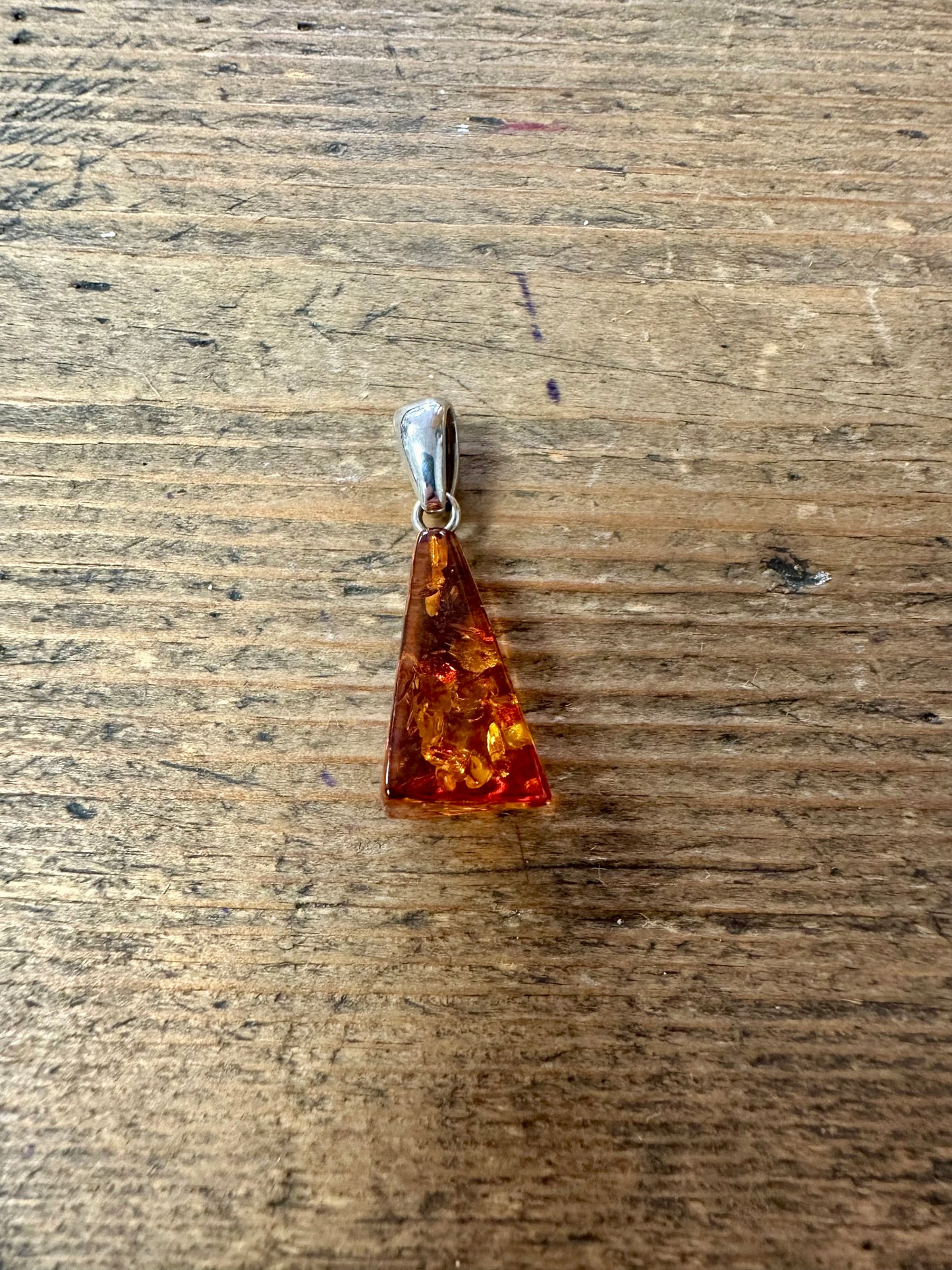 Abstract Amber 925 Silver Pendant