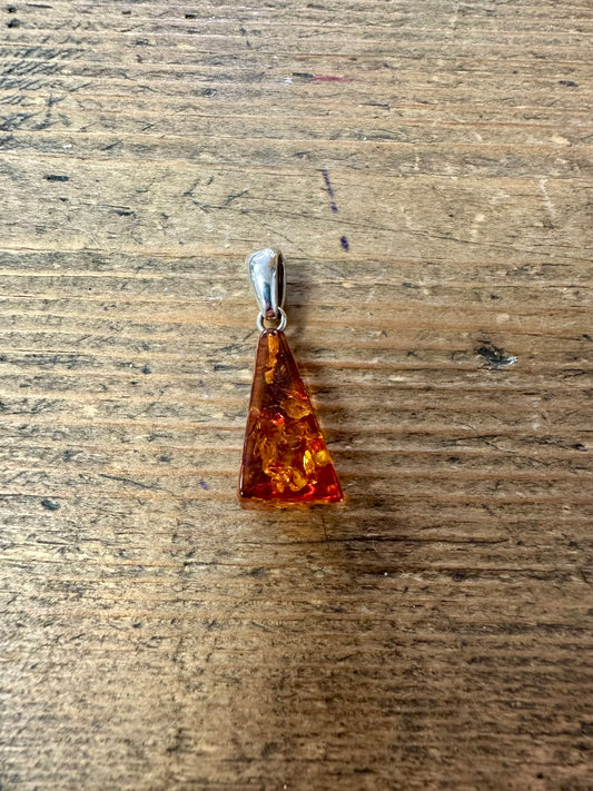 Abstract Amber 925 Silver Pendant