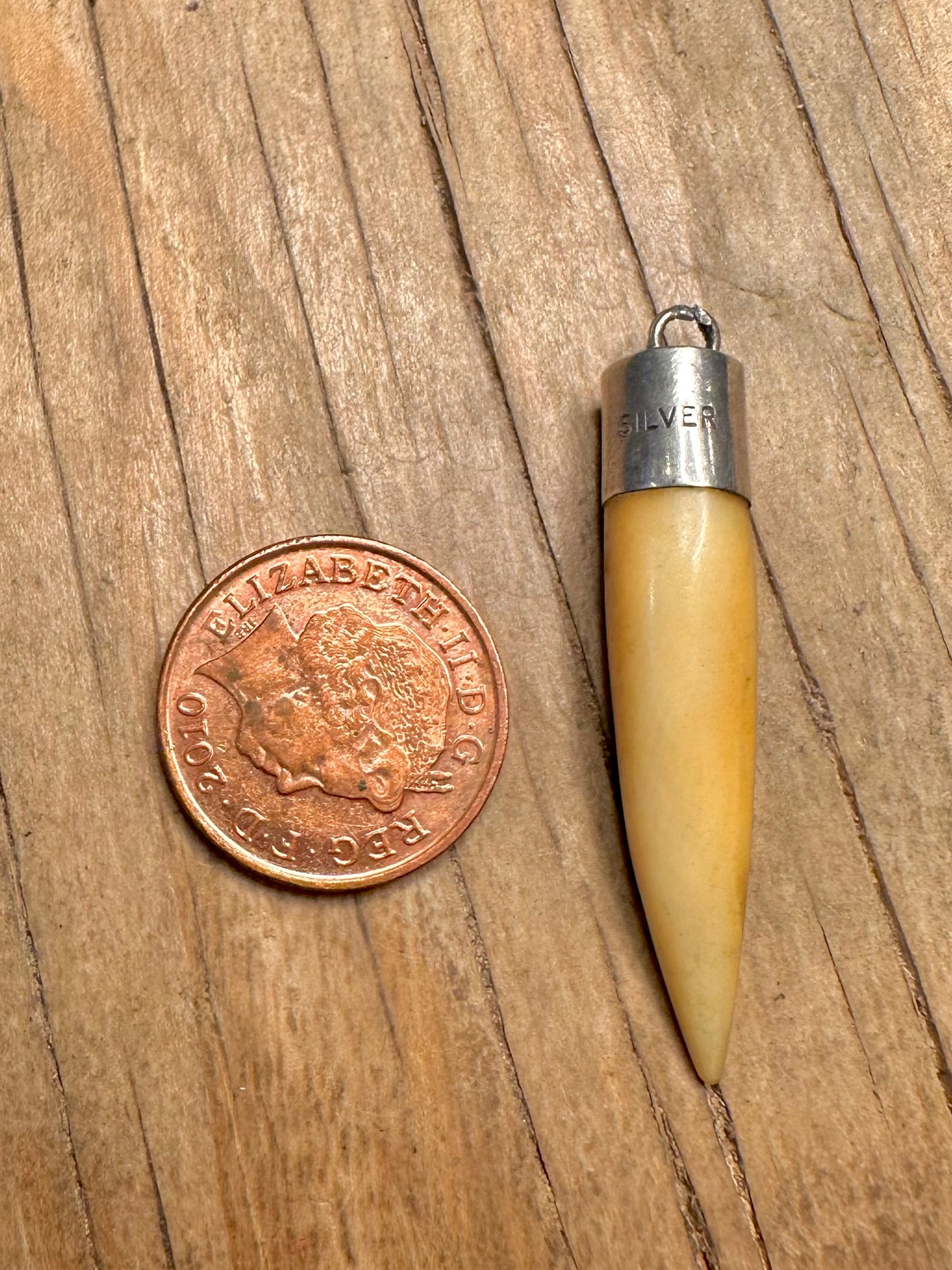 Vintage Tooth 925 Sterling Silver Pendant