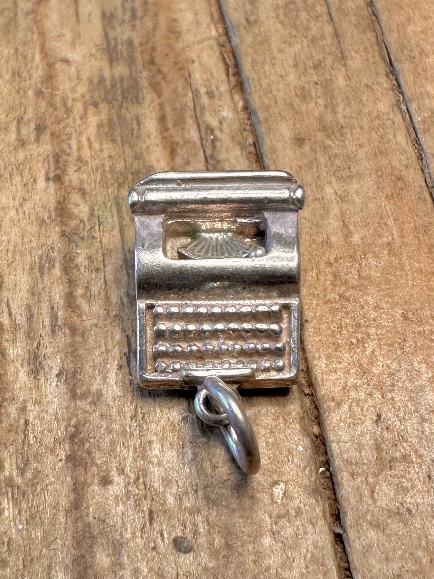 Schreibmaschine Graviert 925 Sterling Silber Anhänger
