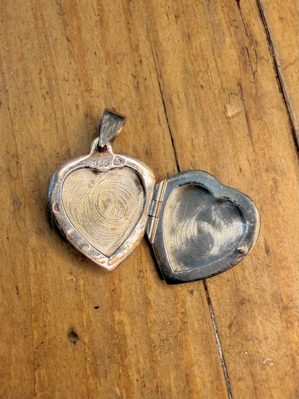 Heart Engraved Locket 925 Sterling Silver Pendant