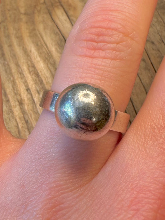 Abstract Ball 925 Sterling Silver Size S Ring