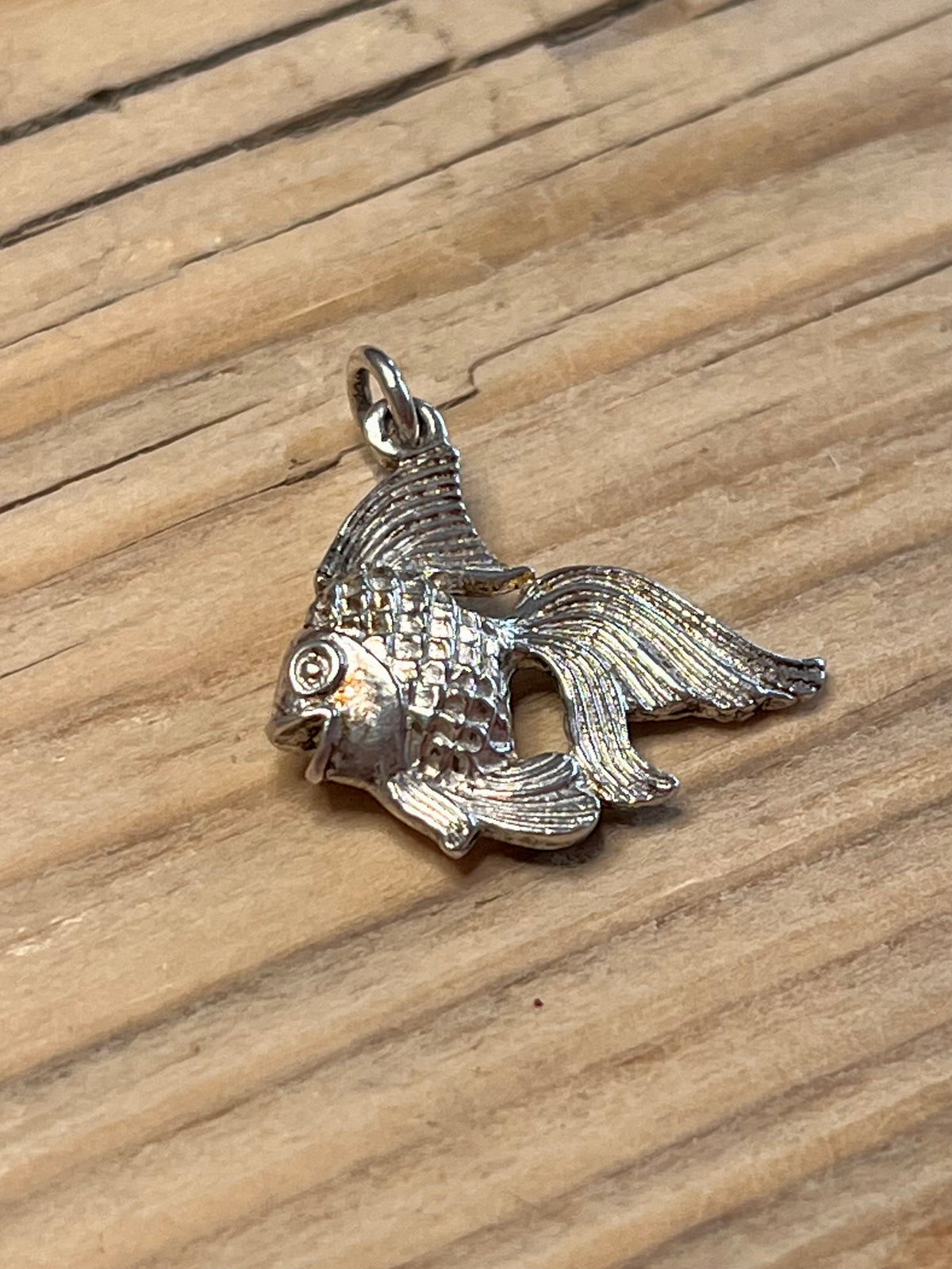 Gold Fish 925 Sterling Silver Pendant