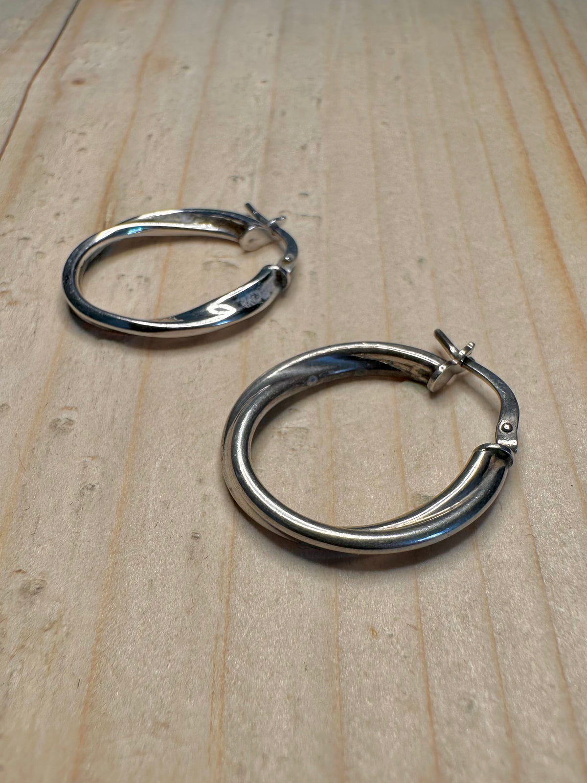Twist Hoop 925 Sterling Silver Earrings