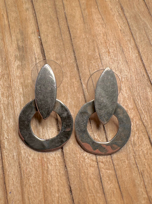 Abstract Circle 925 Sterling Silver Earrings