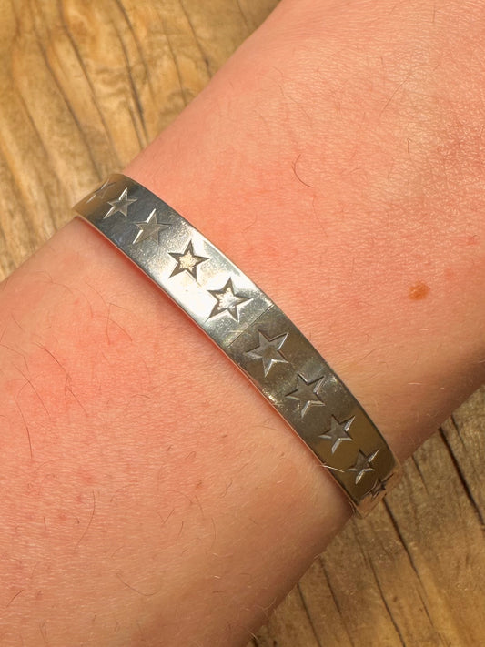 Carter Gore Star Engraved Cuff 925 Sterling Silver Bangle