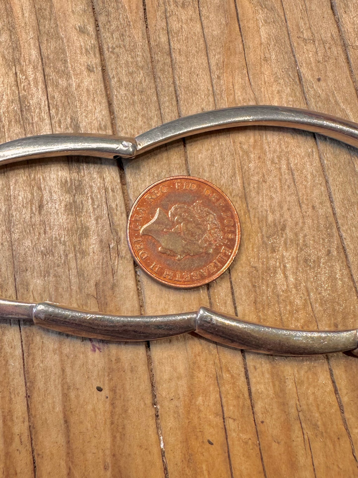 Abstract Unique Link Hinged 925 Sterling Silver 15.5 inch Necklace