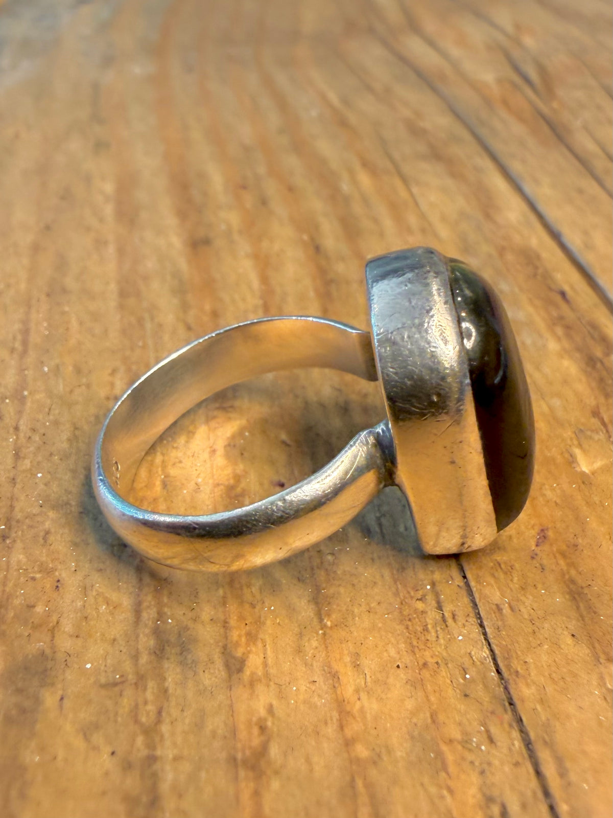 Blue Tigers Eye Stone 925 Sterling Silver Size O Ring