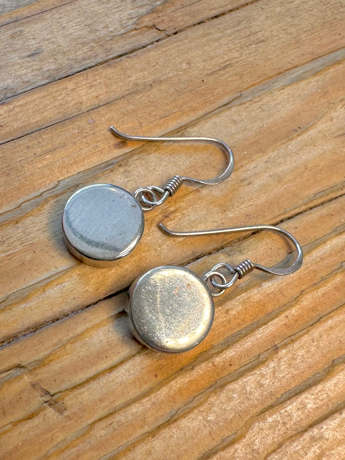 Circle Dangle 925 Sterling Silver Earrings