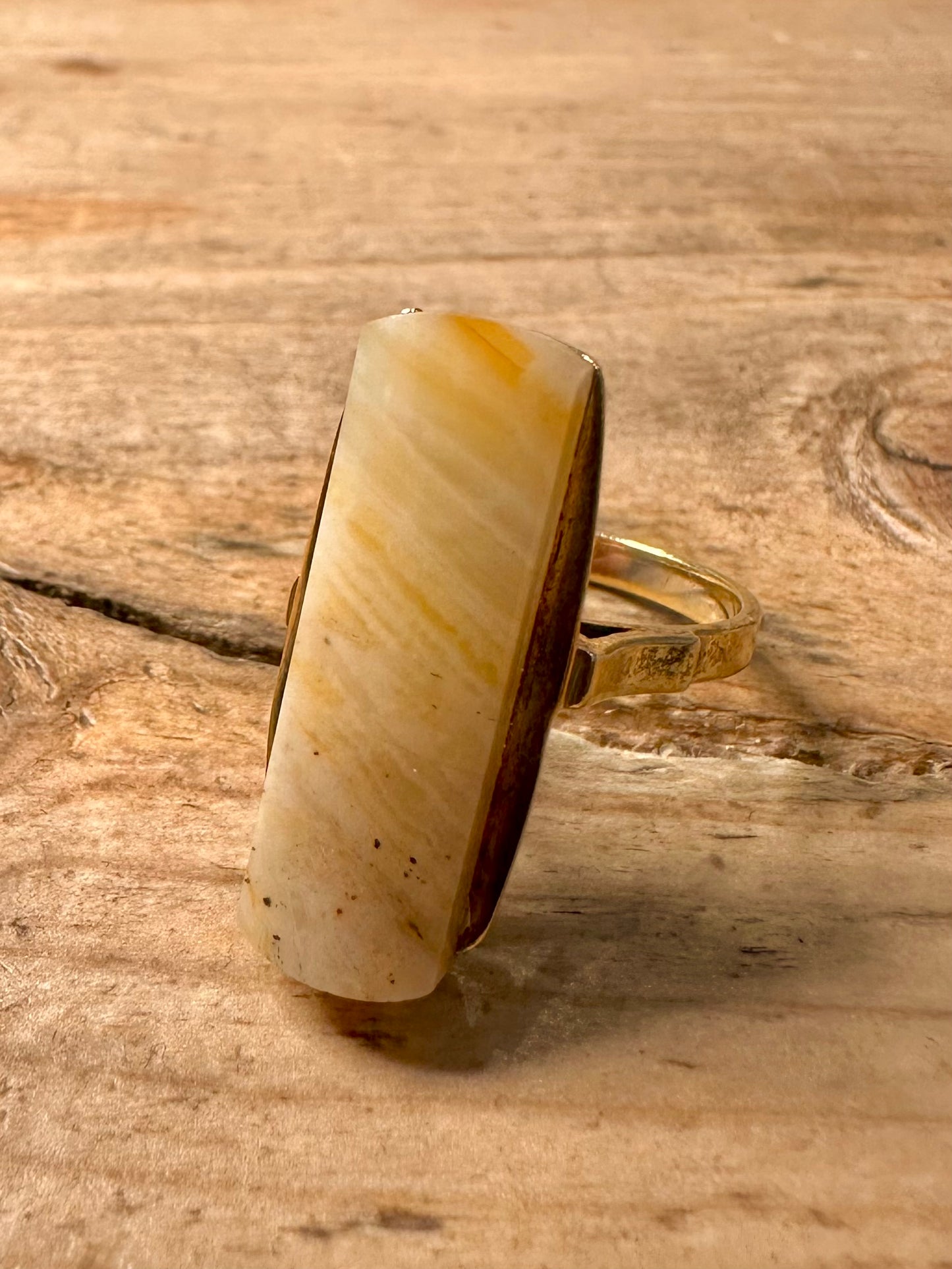 Vintage Rare 21ct Gold Soviet Agate 875 Size M Ring