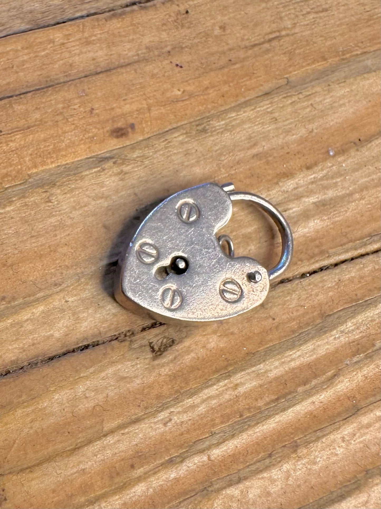 Heart Padlock Hallmarked 925 Sterling Silver Charm Pendant