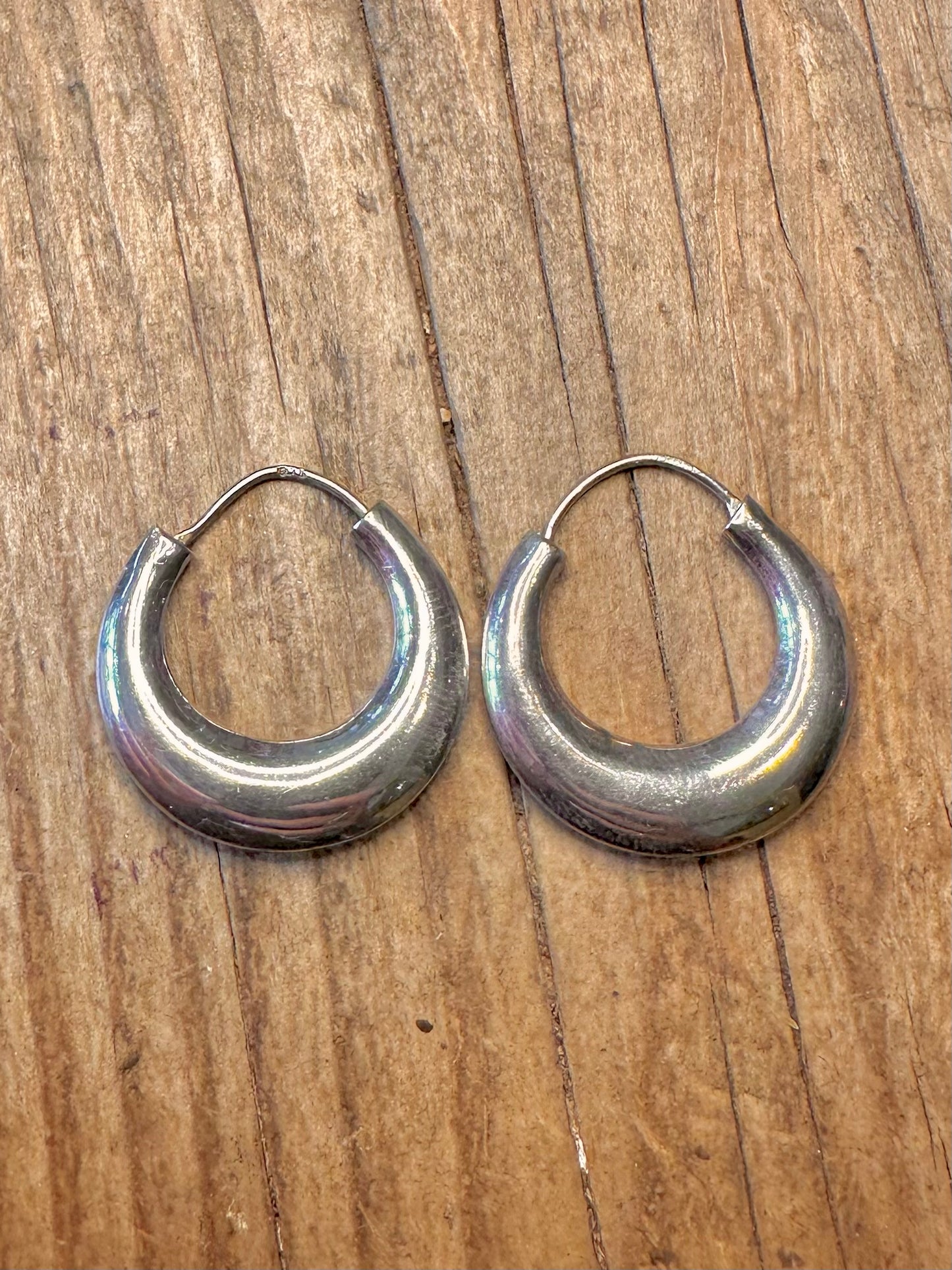 Chunky Puff Hoops Ohrringe aus 925er Sterlingsilber