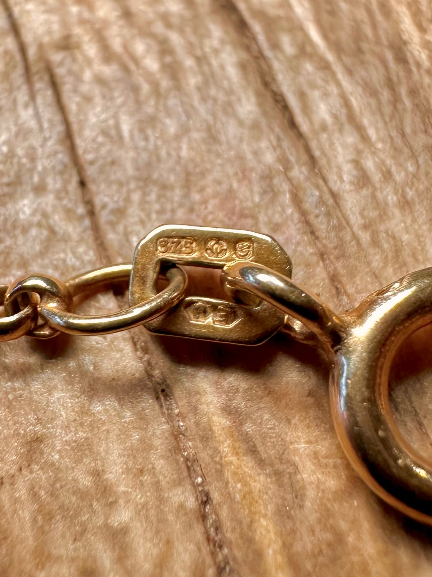 Vintage 1980 9ct Gold 375 Belcher Chain 20.6 inch Necklace