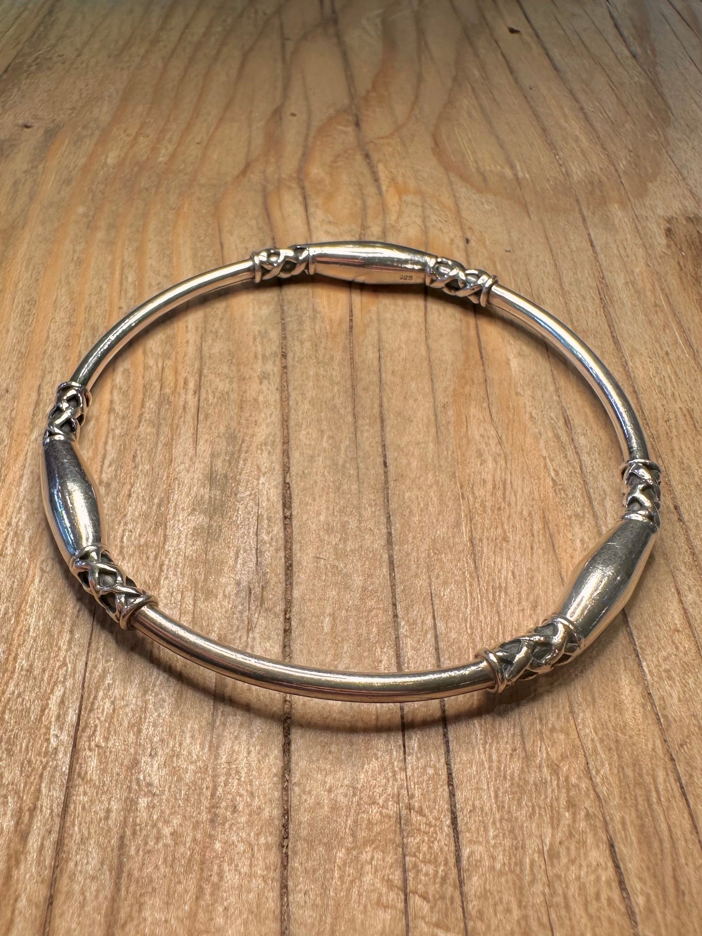 Vintage Bail Style 925 Sterling Silver Bangle