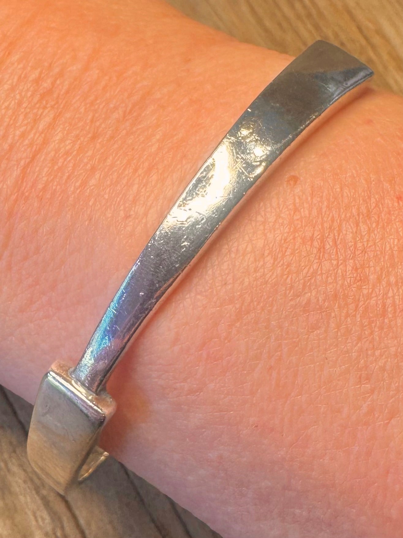 Abstract Heavy 925 Sterling Silver Bangle