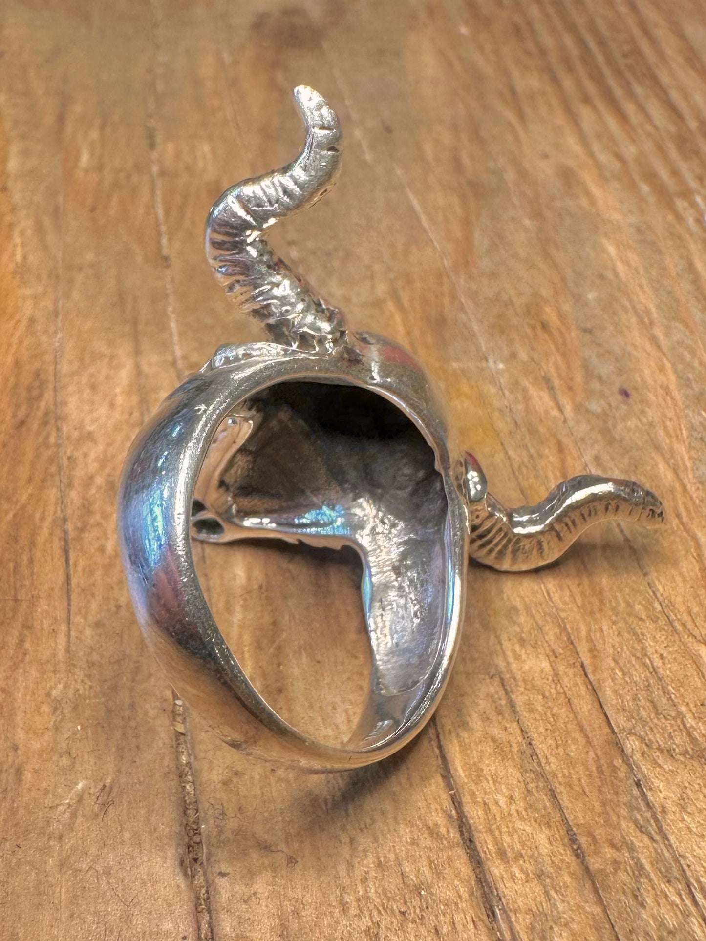 Vintage Ram Skull Head 925 Sterling Silver Silver Size V1/2 Ring