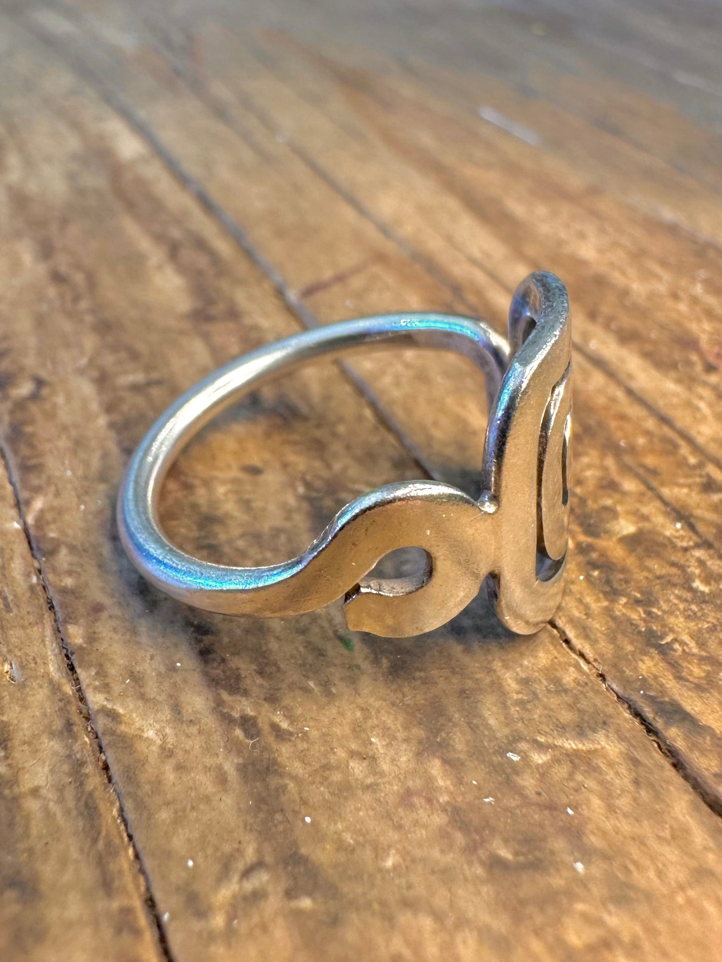 Square Swirl 925 Sterling Silver Size O1/2 Ring