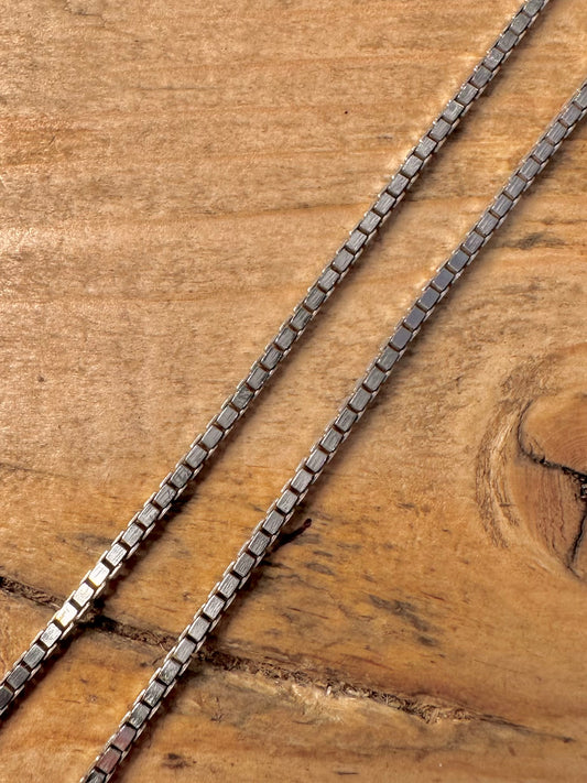 Vintage 1981 Box Chain 925 Silver 18 inch Necklace