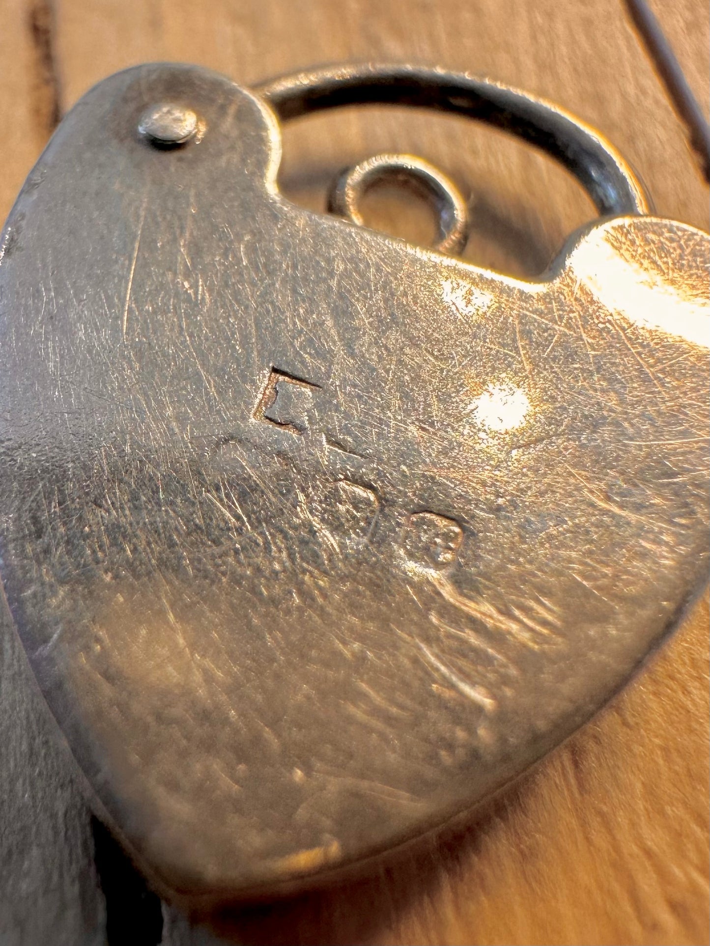 Vintage 1975 Heart Padlock 925 Silver Pendant