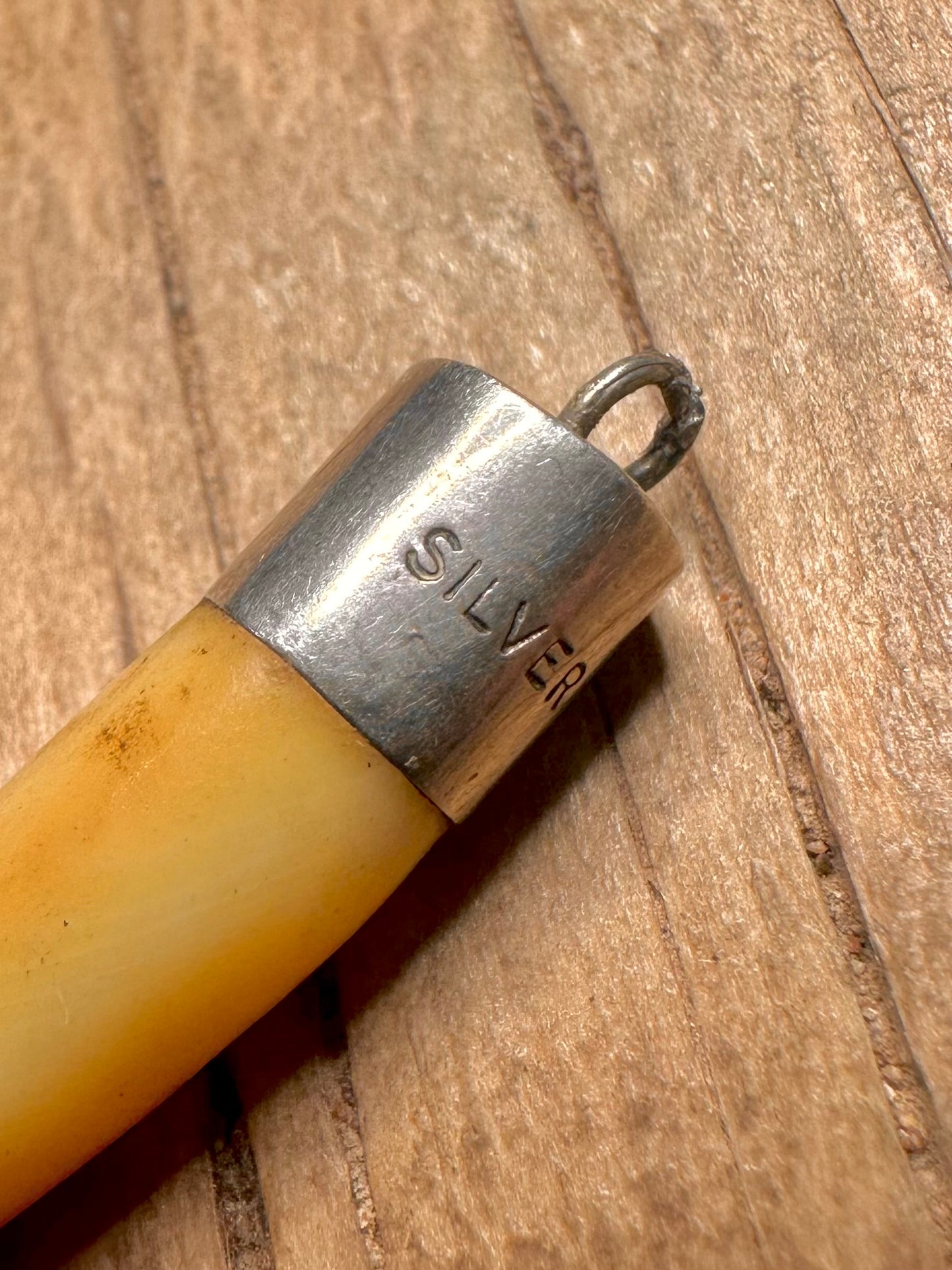 Vintage Tooth 925 Sterling Silver Pendant