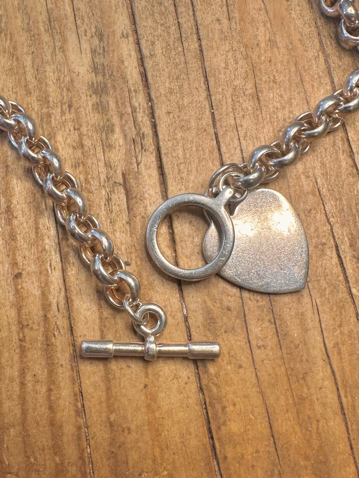 Massive 203 Belcher-Kette T-Steg Herz Italien 925 Sterling Silber 45 cm Halskette