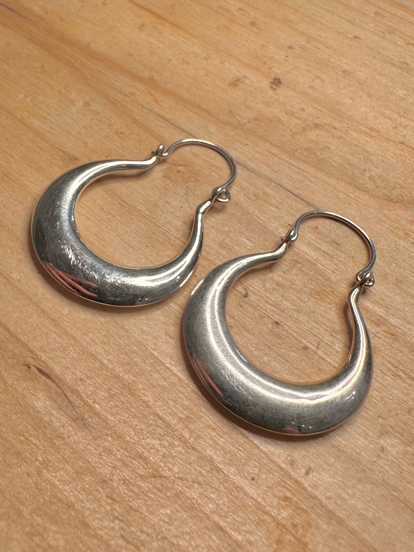 Modern Chunky Hoops 925 Silver Earrings