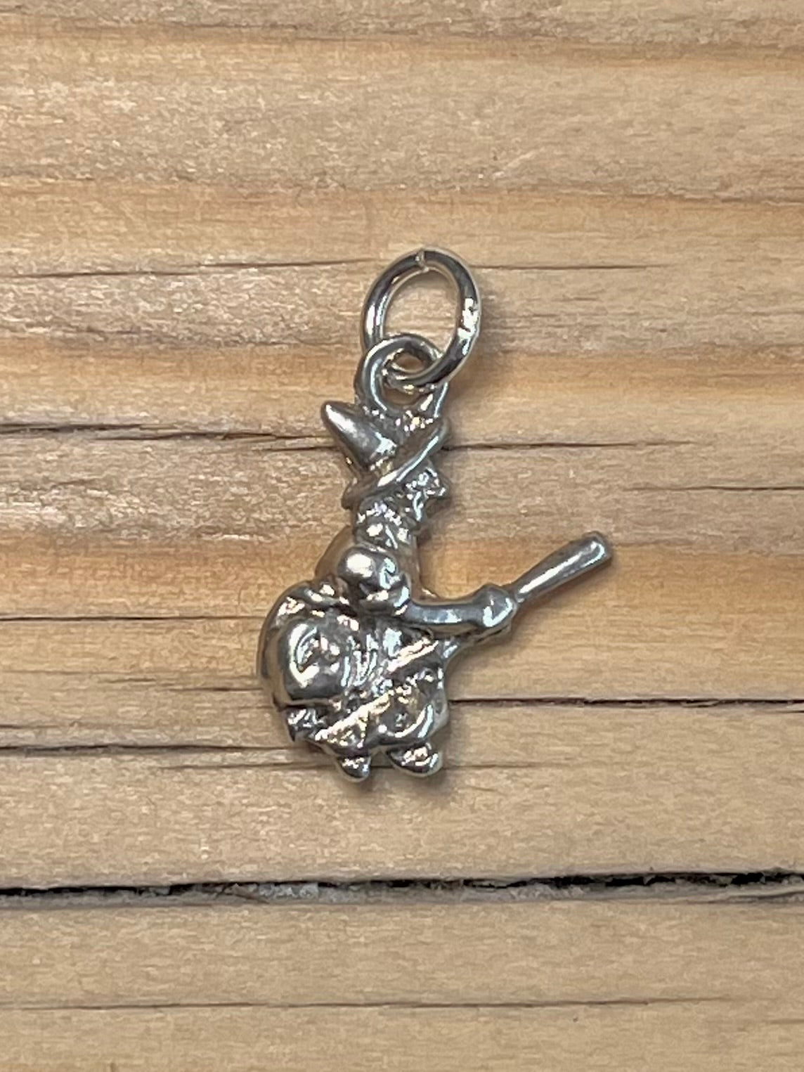 Witch Riding A Broom Stick 925 Sterling Silver Pendant