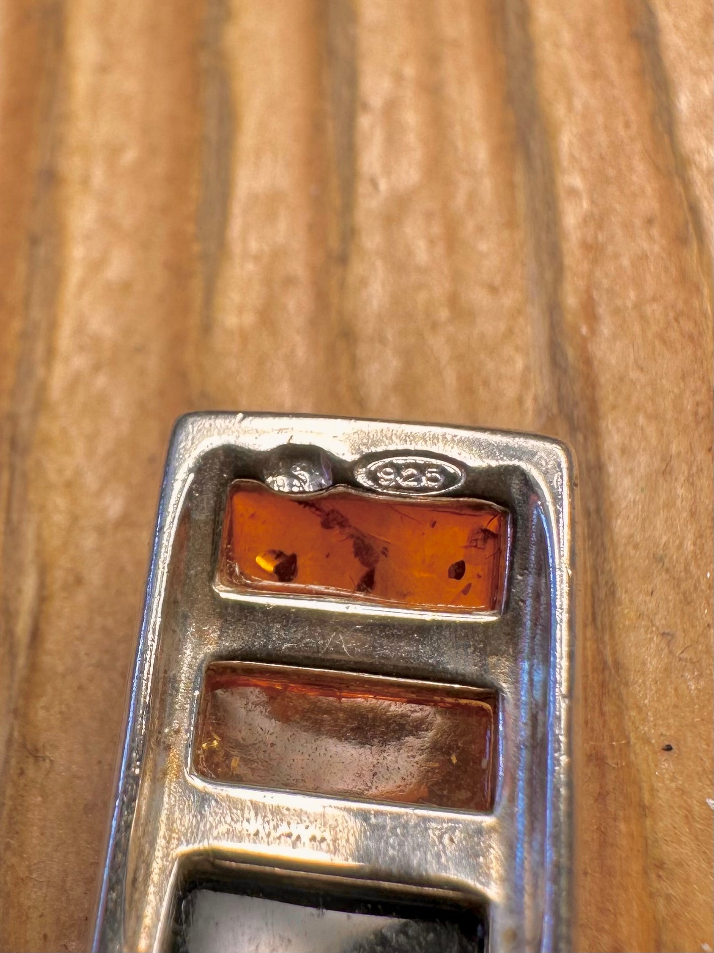 Abstract Multi Amber 925 Sterling Silver Pendant
